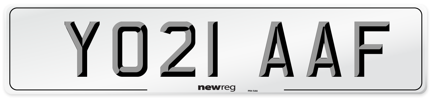 YO21 AAF Number Plate from New Reg